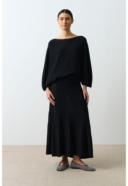 Falda Tejida Con Lúrex Para Mujer Nacarina Falda Tejida Con Lúrex Para Mujer Nacarina Negro 14 VÉLEZ