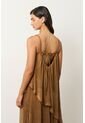 Vestido Loa Maxi Con Efecto Satinado Para Mujer Vestido Loa Maxi Con Efecto Satinado Para Mujer Miel 12 VÉLEZ de Vélez