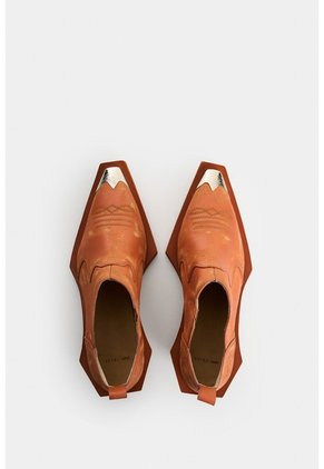 Botines Texanos Mule En Cuero Para Mujer Botines Texanos Mule En Cuero Para Mujer Terracota 35 VÉLEZ