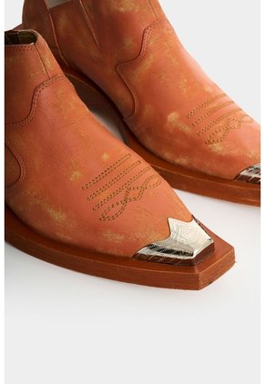 Botines Texanos Mule En Cuero Para Mujer Botines Texanos Mule En Cuero Para Mujer Terracota 35 VÉLEZ