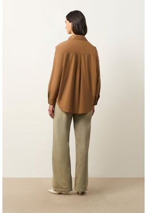 Camisa Manga Larga Oversized Para Mujer Claire Camisa Manga Larga Oversized Para Mujer Claire Miel S VÉLEZ