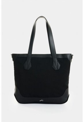 Shopping En Lona Y Cuero Para Mujer Aurelia Shopping En Lona Y Cuero Para Mujer Aurelia Negro VÉLEZ