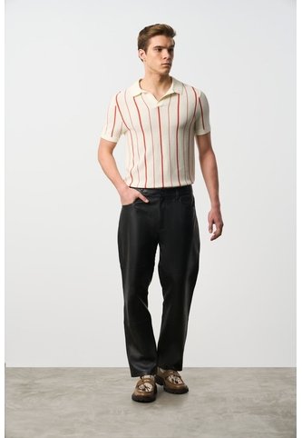 Pantalón Semi Fitted De Cuero Para Hombre Sole Pantalón Semi Fitted De Cuero Para Hombre Sole Negro 38 VÉLEZ Vélez