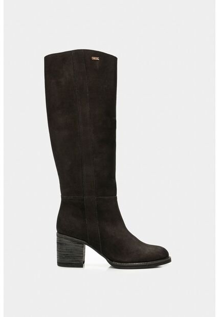 Botas Tacón Caña Alta Magnolia De Cuero Para Mujer Tipo Nobuck Negro Botas Tacón Caña Alta Magnolia De Cuero Para Mujer Tipo Nobuck Negro 39 Vélez