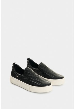 Mocasines De Cuero Grabado Para Mujer Anastasia Mocasines De Cuero Grabado Para Mujer Anastasia Negro 40 VÉLEZ