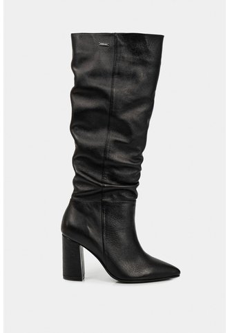 Botas Tacón Caña Alta Kaskai De Cuero Para Mujer Horma En Punta Negro Botas Tacón Caña Alta Kaskai De Cuero Para Mujer Horma En Punta Negro 40 VÉLEZ Vélez