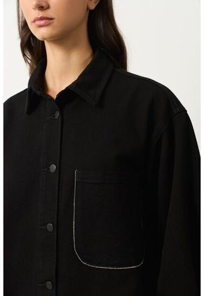 Chqueta Tahua En Denim Para Mujer Oversized Chqueta Tahua En Denim Para Mujer Oversized Negro XL VÉLEZ