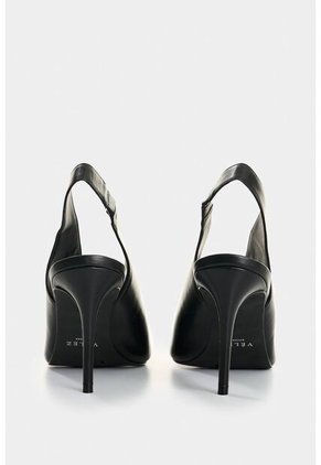 Sandalia Tacón En Cuero Para Mujer Aqua Sandalia Tacón En Cuero Para Mujer Aqua Negro 37 VÉLEZ