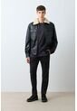 Chaqueta Oculto De Cuero Para Hombre Silueta Aviador Chaqueta Oculto De Cuero Para Hombre Silueta Aviador Negro S VÉLEZ de Vélez