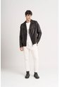 Chaqueta Biker Capri De Cuero Para Hombre Semi Ajustada Chaqueta Biker Capri De Cuero Para Hombre Semi Ajustada Negro XL VÉLEZ de Vélez