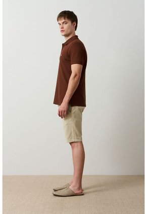 Polo Manga Corta Essential Para Hombre Textura Polo Manga Corta Essential Para Hombre Textura Cafe L VÉLEZ