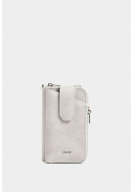Porta Chequera Ibiza De Cuero Para Mujer Cadena Porta Chequera Ibiza De Cuero Para Mujer Cadena Gris Vélez
