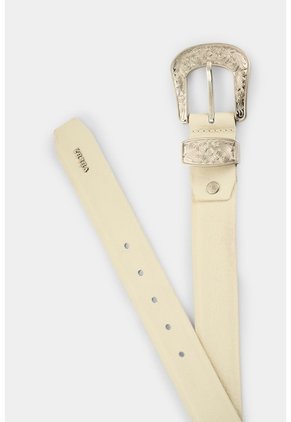 Cinturón Unifaz En Cuero Para Mujer Abombado Cinturón Unifaz En Cuero Para Mujer Abombado Crema S VÉLEZ