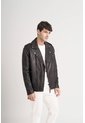 Chaqueta Biker Capri De Cuero Para Hombre Semi Ajustada Chaqueta Biker Capri De Cuero Para Hombre Semi Ajustada Negro XL VÉLEZ de Vélez