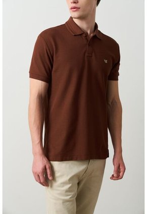 Polo Manga Corta Essential Para Hombre Textura Polo Manga Corta Essential Para Hombre Textura Cafe L VÉLEZ