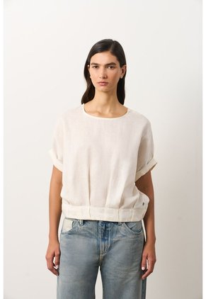 Camisa Manga Corta Para Mujer Sereno Camisa Manga Corta Para Mujer Sereno Crema S VÉLEZ