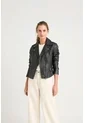Chaqueta Biker De Cuero Para Mujer Charreteras Negro Chaqueta Biker De Cuero Para Mujer Charreteras Negro XL VÉLEZ de Vélez