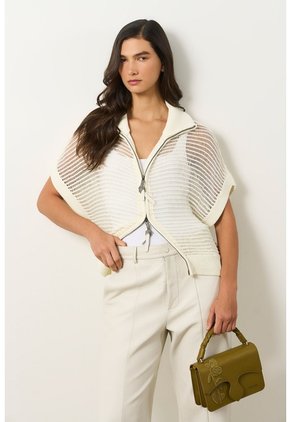 Chaleco Tejido Tika Para Mujer Oversized Chaleco Tejido Tika Para Mujer Oversized Crema S VÉLEZ