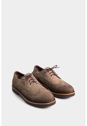 Zapatos De Cordón Alessio De Cuero Gamuza Para Hombre Efecto Escribiente Zapatos De Cordón Alessio De Cuero Gamuza Para Hombre Efecto Escribiente Arena 40 VÉLEZ