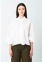 Camisa Maga Larga Silueta Globo Para Mujer Cleo Camisa Maga Larga Silueta Globo Para Mujer Cleo Crema XS VÉLEZ de Vélez