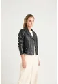 Chaqueta Biker De Cuero Para Mujer Charreteras Negro Chaqueta Biker De Cuero Para Mujer Charreteras Negro XL VÉLEZ de Vélez
