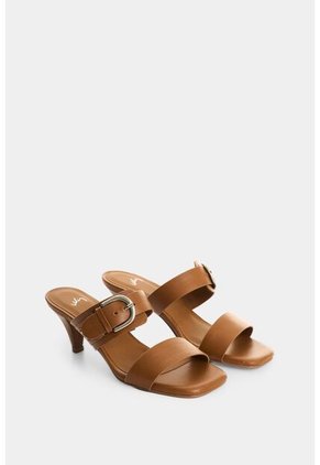 Sandalia Tacón En Cuero Para Mujer Ikal Sandalia Tacón En Cuero Para Mujer Ikal Miel 37 VÉLEZ