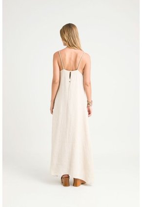 Vestido Luze En Tejido Plano Para Mujer Cargadera Trenzada Vestido Luze En Tejido Plano Para Mujer Cargadera Trenzada Arena 08 VÉLEZ