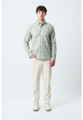 Camisa Manga Larga Semi Fitted Para Hombre Asiri Camisa Manga Larga Semi Fitted Para Hombre Asiri Agua Marina M VÉLEZ