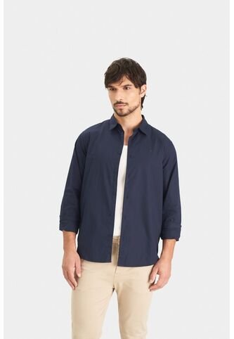 Camisa En Popelina Para Hombre Semifitted Camisa En Popelina Para Hombre Semifitted Azul Oscuro L VÉLEZ Vélez