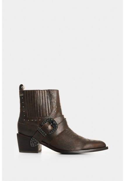 Botines Texanos Inti En Cuero Folia Para Mujer Botines Texanos Inti En Cuero Folia Para Mujer Bronce 34 VÉLEZ