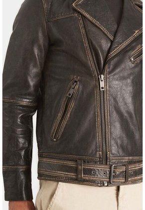 Chaqueta Biker Draco De Cuero Para Hombre Efecto Vintage Chaqueta Biker Draco De Cuero Para Hombre Efecto Vintage Gris L Vélez