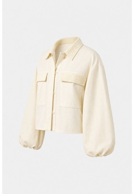 Chaqueta Senda Trucker Para Mujer Oversized Chaqueta Senda Trucker Para Mujer Oversized Crema L VÉLEZ