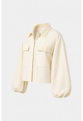 Chaqueta Senda Trucker Para Mujer Oversized Chaqueta Senda Trucker Para Mujer Oversized Crema L VÉLEZ