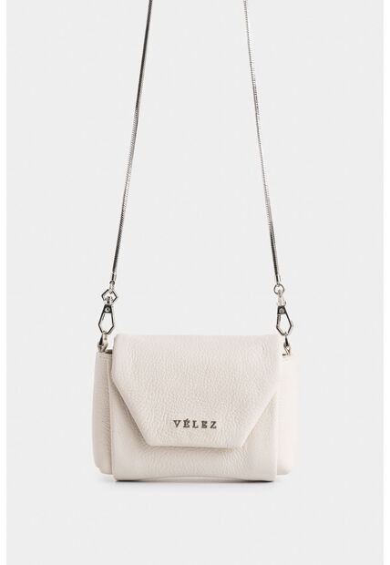 Porta Tarjetas Mini Lili De Cuero Para Mujer Cadena Removible Porta Tarjetas Mini Lili De Cuero Para Mujer Cadena Removible Blanco Vélez