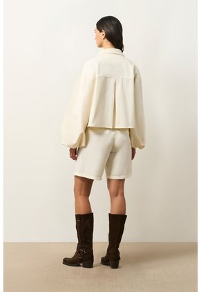 Chaqueta Senda Trucker Para Mujer Oversized Chaqueta Senda Trucker Para Mujer Oversized Crema L VÉLEZ