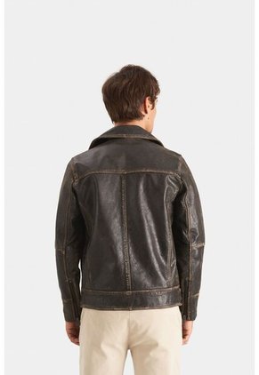 Chaqueta Biker Draco De Cuero Para Hombre Efecto Vintage Chaqueta Biker Draco De Cuero Para Hombre Efecto Vintage Gris L Vélez