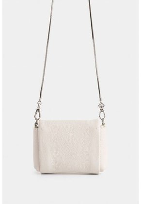 Porta Tarjetas Mini Lili De Cuero Para Mujer Cadena Removible Porta Tarjetas Mini Lili De Cuero Para Mujer Cadena Removible Blanco Vélez