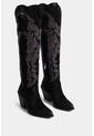 Botas Escarlata De Cuero Gamuza Para Mujer Caña Bordada Botas Escarlata De Cuero Gamuza Para Mujer Caña Bordada Negro 39 Vélez de Vélez