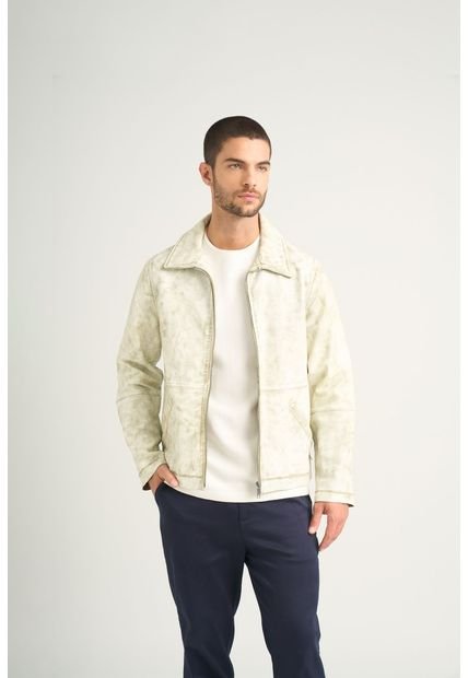 Chaqueta Bright De Cuero Para Hombre Efecto Desgastado Chaqueta Bright De Cuero Para Hombre Efecto Desgastado Gris XXL Vélez