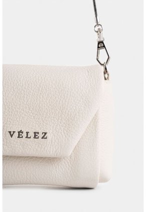 Porta Tarjetas Mini Lili De Cuero Para Mujer Cadena Removible Porta Tarjetas Mini Lili De Cuero Para Mujer Cadena Removible Blanco Vélez