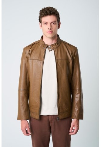 Chaqueta Bosa De Cuero Para Hombre Fit Semi Holgado Chaqueta Bosa De Cuero Para Hombre Fit Semi Holgado Miel XXXL VÉLEZ Vélez