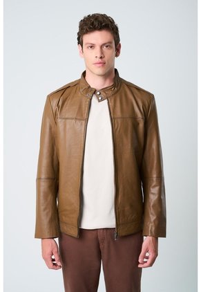 Chaqueta Bosa De Cuero Para Hombre Fit Semi Holgado Chaqueta Bosa De Cuero Para Hombre Fit Semi Holgado Miel XXXL VÉLEZ