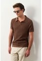 Polo Manga Corta Draco 2.0 Tejida Para Hombre Texturizada Polo Manga Corta Draco 2.0 Tejida Para Hombre Texturizada Tabaco M VÉLEZ de Vélez