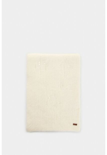 Bufanda Tejida Platino Para Mujer Detalle Lentejuelas Bufanda Tejida Platino Para Mujer Detalle Lentejuelas Crema XS VÉLEZ
