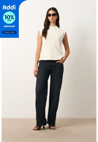 Jean Wide Leg Para Mujer Cabo Jean Wide Leg Para Mujer Cabo Azul 10 VÉLEZ Vélez