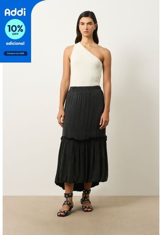 Falda Larga Wayra Para Mujer Balloon Falda Larga Wayra Para Mujer Balloon Negro 12 VÉLEZ Vélez