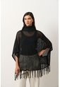 Poncho Lyra Tejido Para Mujer Flecos Poncho Lyra Tejido Para Mujer Flecos Negro Perlado XL VÉLEZ de Vélez