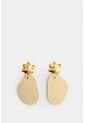 Arete Flor Metalizada De Cuero Para Mujer Lumia Arete Flor Metalizada De Cuero Para Mujer Lumia Dorado VÉLEZ de Vélez