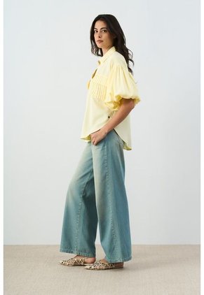 Camisa Galera Para Mujer Manga Abombada Camisa Galera Para Mujer Manga Abombada Amarillo L VÉLEZ