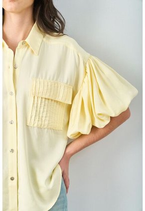 Camisa Galera Para Mujer Manga Abombada Camisa Galera Para Mujer Manga Abombada Amarillo L VÉLEZ